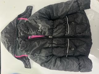 Anorak niña 5-6 años negro y rosa