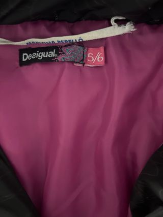 Anorak niña 5-6 años negro y rosa