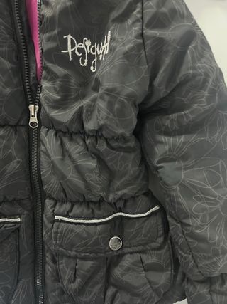 Anorak niña 5-6 años negro y rosa