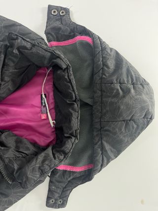 Anorak niña 5-6 años negro y rosa