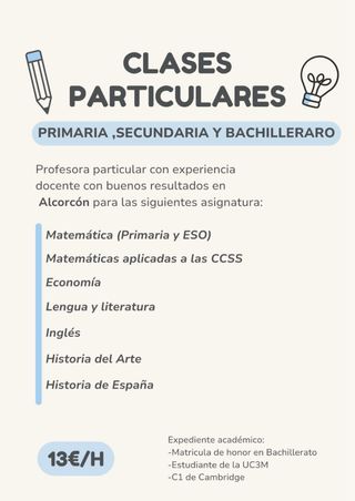 Profesora particular en Alcorcón