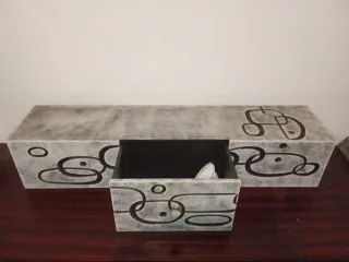 Mueble recibidor colgante con cajon y espejo