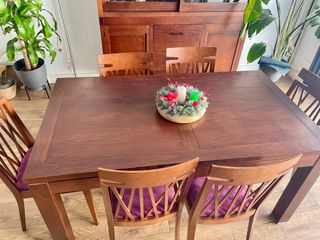 Mesa de comedor y 6 sillas madera
