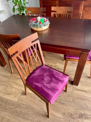 Mesa de comedor y 6 sillas madera