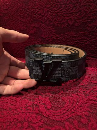 Cintura Louis Vuitton Uomo Grigio Nero