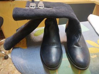 Botas Laura Azaña Piel Azul Talla 36