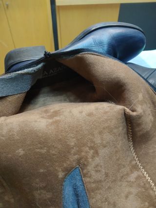 Botas Laura Azaña Piel Azul Talla 36