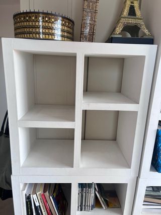 Estantería modular blanca de madera