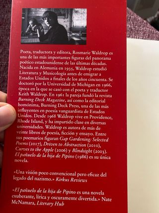 Rosmarie Waldrop./ El pañuelo de la hija de Pipino