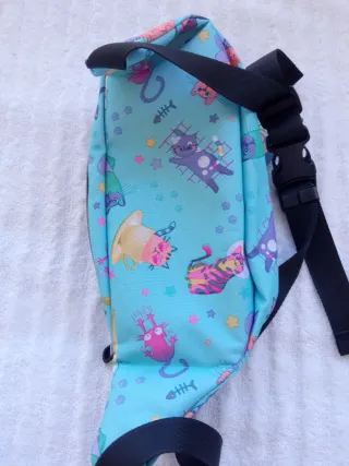 Riñonera Totto Infantil Niña Gatos Azul