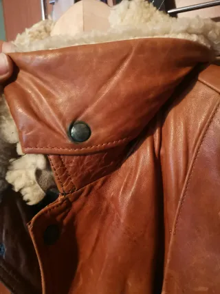 Cazadora Aviador Piel auténtica Marrón Talla XL