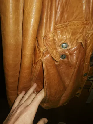 Cazadora Aviador Piel auténtica Marrón Talla XL