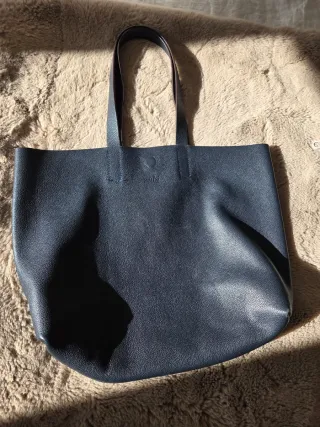 Bolso Tote Piel Zubi Azul