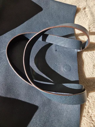 Bolso Tote Piel Zubi Azul
