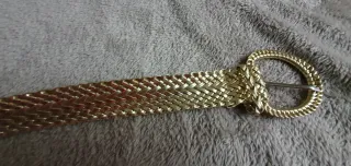 Lote 3 cinturones trenzados dorado, negro y verde