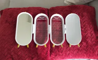 Joyero Organizador Ovalado Blanco y Dorado