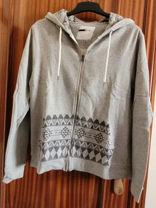 Sudadera Dcode Gris Cremallera Talla L