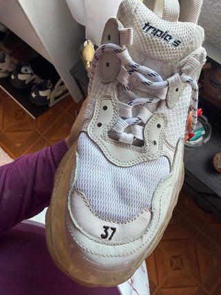 Balenciaga Triple S Beige/Blanco Talla 37