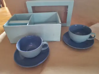 Set 2 tazze con sottotazza ceramica