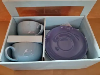 Set 2 tazze con sottotazza ceramica