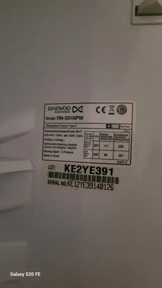 Frigorífico blanco Daewoo