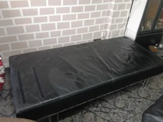 Sofá 3 plazas cuero negro