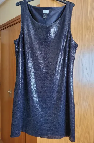 Vestido fiesta lentejuelas azul
