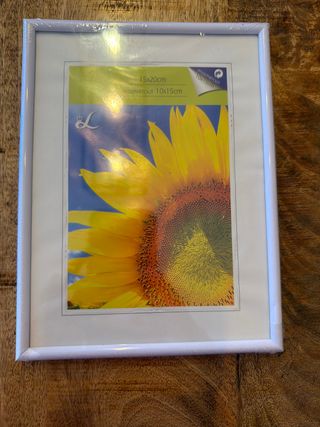 Marco fotos blanco metálico 15x20cm