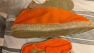 Zapatillas esparto boda naranja