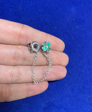 Cadena seguridad trébol herradura pulsera pandora