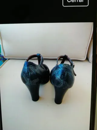 Zapatos Pitillos Tacon Talla 38, negro - Gris