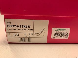 Sandalias Fornarina Plata Talla 39 pvp 89€