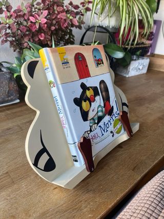 Ferro da libro / Espositore in legno di procione