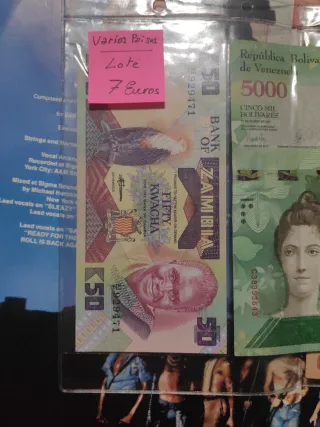 Lote 6 Billetes Varios Países