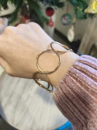 Bracciale donna metallo dorato rigido