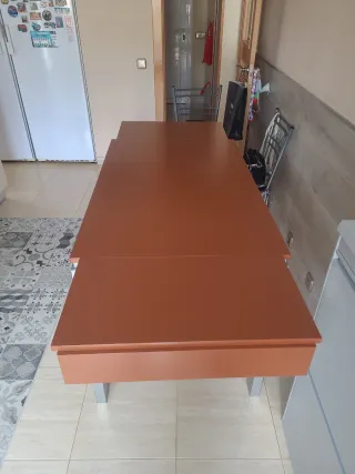 Mesa de cocina extensible  madera y metal