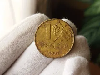 Moneda 1 peseta 1937 República española