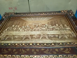 Cuadro La Última Cena Marco Decorativo