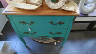 Consola in stile veneziano in legno e metallo