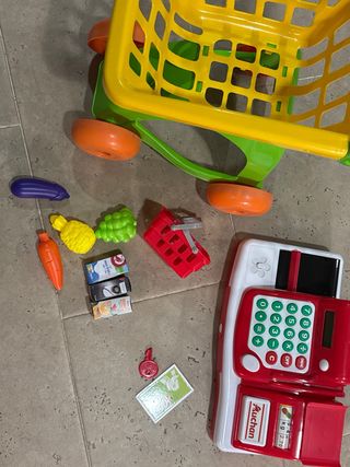 Caja registradora de juguete + carrito