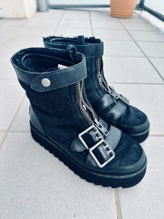 Botas UGG Moto Punk Mini Bomber Negras Talla 38