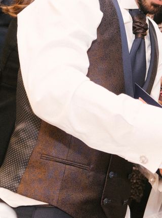 Traje Novio Enzo Romano Talla 52/46 Azul/Marrón