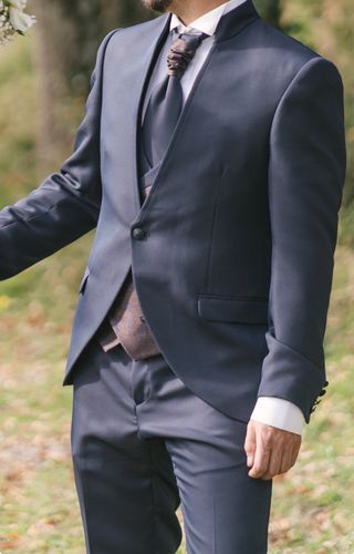 Traje Novio Enzo Romano Talla 52/46 Azul/Marrón