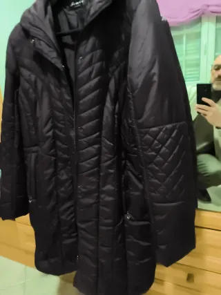 Chaquetón largo burdeos manga larga