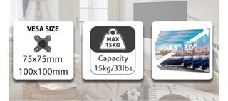 Soporte pared TV/Monitor 13 a 30 pulgadas