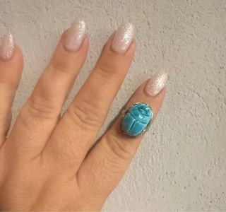 Anillo Plata 925 Escarabajo Turquesa