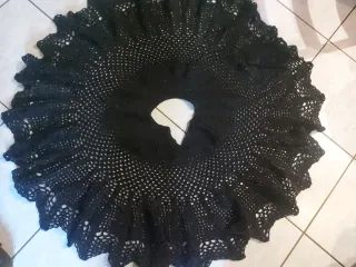 Sciarpa scialle uncinetto nero uomo donna