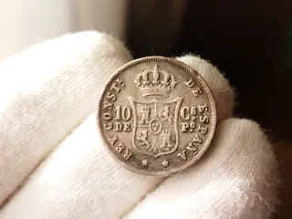 Moneda Plata 10 centavos 1885 Alfonso XII Manila