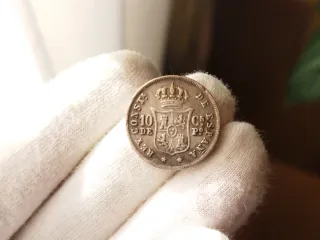 Moneda Plata 10 centavos 1885 Alfonso XII Manila
