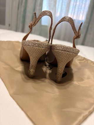 Zapatos Fiesta Ancho Especial Argenta Beige/Oro